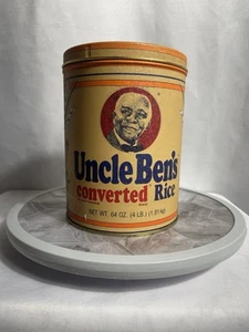 Vintage 1985 Uncle Ben's Converted Rice 64 Oz Advertising Tin: 1947 Reproduction - Picture 1 of 10