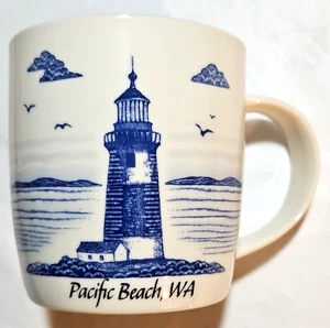 Pacific Beach WA. Lighthouse Mug Cape Shore USA Souvenir Coffee Cup 3.75"x 3.25" - Picture 1 of 6