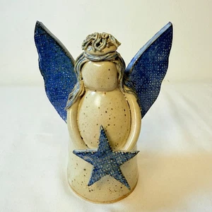 Vintage handgefertigter blau & grauer Sternenengel - Bild 1 von 7