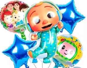 CoComelon 5 Piezas Bebé Globo Niños Cumpleaños Fiesta Decoraciones Suministros (Azul)❤️ - Imagen 1 de 2