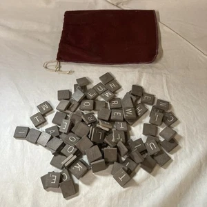 Vtg Hard to Find Dark Gray Barnwwod Distressed Scrabble Tiles for Crafting FS! - Picture 1 of 3