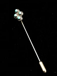 Prendedor de sombrero con palo turquesa plata vintage estilo suroeste - Imagen 1 de 6