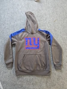 New York Ny Giants Hoodie Youth Large +14-16) Gray Hooded Sweater Pullover - Picture 1 of 11