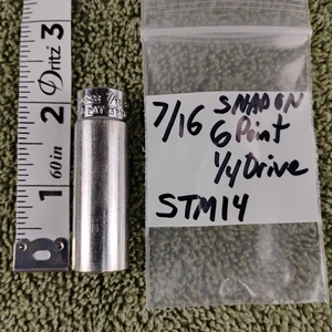 Snap-on Tools Socket 1/4" Drive 6-Point SAE 7/16 inch Deep Chrome Socket USA - Picture 1 of 5