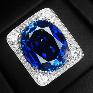 Inestimabili anelli fatti a mano in argento sterling 925 zaffiro blu reale... - Foto 1 di 8