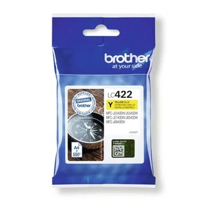 Brother LC-422Y Inkjet Cartridge, Yellow, Single Pack, Standard Yield, Includes - Photo 1/5