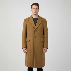 Seltener Van Gils Herren Kaschmir Mantel Vintage camel hellbraun 3 Knopf Overcoat Gr. 36-38 - Bild 1 von 24