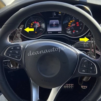 2x Steering Wheel Paddle Shifter Extension For 2015-2021 Mercedes Benz A B C CLA - Image 1 of 4
