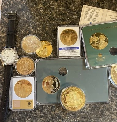 各种随机纪念币,镀金 — 第 1/4 张图片