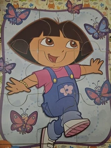 2007 Nick Jr Dora The Explorer 9 Piece Wooden Puzzles Set Of 2 - Picture 1 of 8