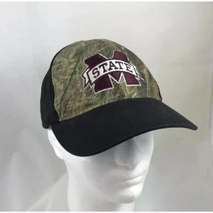 MSU Mississippi State Camuflado Y Negro Gorra Sombrero Correa Trasera Ajustable - Imagen 1 de 7