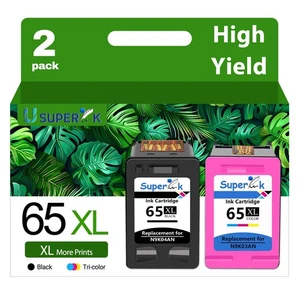 65XL 65 Ink Cartridges Black/Color Combo Pack Replacement for HP Ink 65 65 XL... - Picture 1 of 7