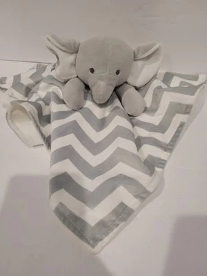 Manta de seguridad de felpa Lovey Blankie gris elefante Carter's en zig zag Foto 1 de 4