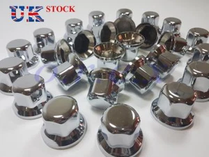 60x 33mm Lux Plastic CHROME Wheel Nut Cover Caps fit Truck Scania Mercedes Volvo - Picture 1 of 8