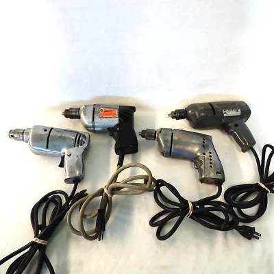 Lot Of 4 Black & Decker, Craftsman, ShopCraft Utility Drill Vintage Works - Image 1 of 4