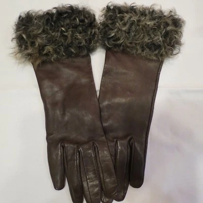 NUEVOS GUANTES DE PIEL DE CORDERO DE CUERO MARRÓN DOLCE & GABBANA AUTÉNTICOS PARA MUJER 7,5 $960,00 Foto 1 de 4