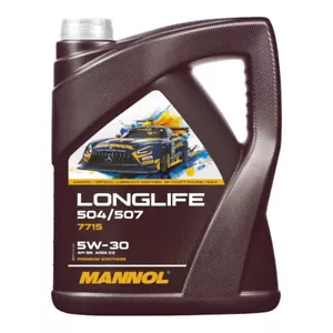 5 Litro Mannol Longlife 504/507 5W-30 olio motore Api Sn Acea C3 7715 Sintetico - Foto 1 di 2