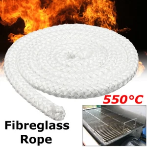 2m Holzofen Türdichtung Hochtemperatur Fiberglas Seil Brandschutztürdichtung Set - Bild 1 von 6