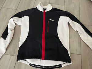 Canari Fleece Cycling Zip Jacket Men’s Size Medium White And Black
