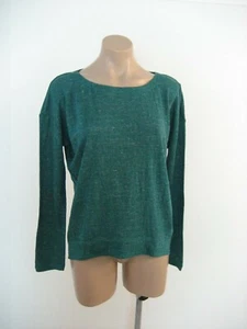 Top de cuña de cuello de barco de lino orgánico EILEEN FISHER XS pequeño nuevo con etiquetas $178 - Imagen 1 de 5