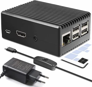 Miuzei Raspberry Pi 3 B+ Gehäuse Mit Netzteil Raspberry Pi 3B Gehäuse Aluminium - Bild 1 von 12