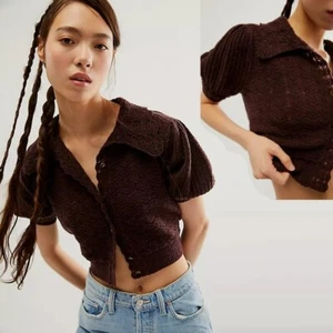 New Free People Edie Cashmere Brown Cardigan Size S - Picture 1 of 14