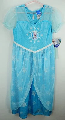 Disney Frozen Elsa Dress Girls Tulle Princess Dress Snowflakes Sparkle Ice Gift - Image 1 of 4