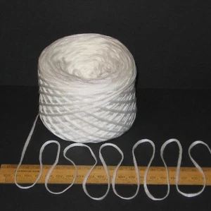 1000g 1kg 10 balls White double knitting wool Ribbon Tape yarn Cotton dk Vegan - Picture 1 of 5