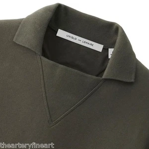 LEMAIRE x UNIQLO 'Sweat' Long-Sleeve Men's Pullover Sweatshirt M Dark Green NEW! - Picture 1 of 11