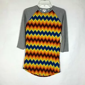 NEW Lularoe Randy Shirt Women L/S Casual Colorful 3/4 Sleeve Top Sz XXS - Picture 1 of 6