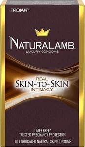 Trojan Naturalamb Luxury Lubricated Natural Skin Condoms 10 Count - Picture 1 of 4