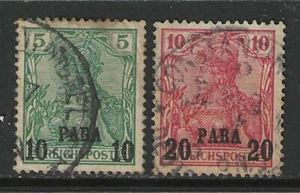 Germany 1900 offices in TURKEY  10 & 20 Para issues type 1 used CONSTANTINOPEL - Picture 1 of 2