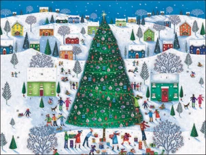 Round the Christmas Tree Grand Advent Calendar 442 x 362mm & envelope Caltime - Picture 1 of 1
