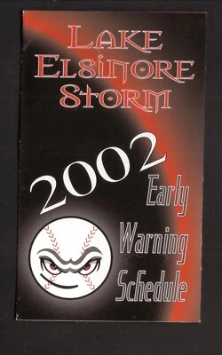 Lake Elsinore Storm 2002 Early Warning Pocket Schedule Frazee Paint Padres - Image 1 of 2