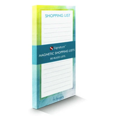 Magnetic Shopping List Pad Notepad | 80 Tear Off Pages Fridge Memo Meal Planner - Image 1 of 4
