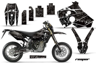 Kit de gráficos calcomanía + # placas para Husaberg FS/FE 400-650 01-05 REAPER NEGRO Foto 1 de 2