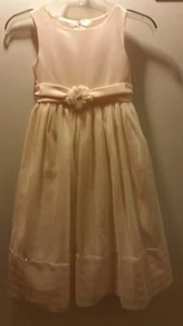 Cinderella Brand Girls Size 7 Pink or Peach Sequined Dress Formal Wedding Easter - Picture 1 of 6