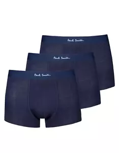 Confezione 3 Boxer Paul Smith Blu Navy Cotone Organico Uomo Taglia S L XL - Foto 1 di 4