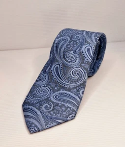 Nuova Moda Necktie – Blue Paisley – Polyester Business Formal Tie - Picture 1 of 5