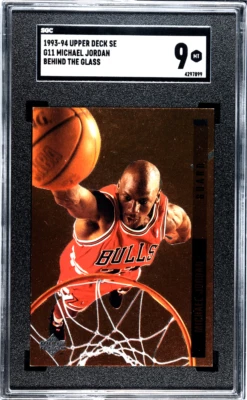 Michael Jordan 1993 Upper Deck SE G11 DETRÁS DEL CRISTAL Chicago Bulls SGC 9 Foto 1 de 4