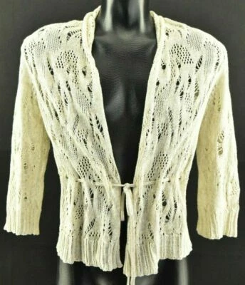 Camisa para mujer NOA NOA manga 3/4 beige blusa top algodón lino talla M Foto 1 de 4