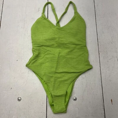 Traje de baño Venus verde lima arrugado texturizado de una pieza ajustable para mujer talla 10 Foto 1 de 4