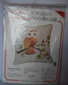 Bucilla Eule Crewel Stickpackung * Hoo, Me?" ungeöffnet Vintage NOS 8682 - Bild 1 von 4