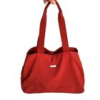 Chico's Traveler Red Nylon Expandable Tote Overnight Work Zip & Snap Closure Bag