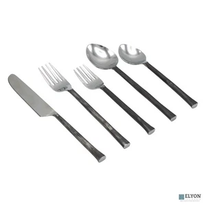 Elyon Tableware Lavista 20 Piece Reflective Hand Forged Flatware Stainless Steel - Picture 1 of 3
