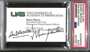 Murry Bartow "Alabama UAB Blazers Coach" Autographed Signed Business Card PSA
