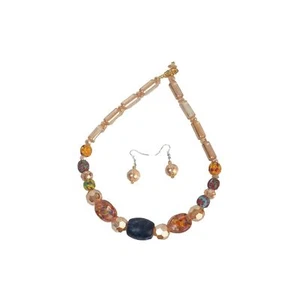 Handgefertigt in Ghana Krobo Perlen Schmuck für Frauen Halskette & Ohrringe Set - Bild 1 von 14