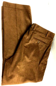 Men's 38X30 PENDLETON Brown Cordouroy Slacks, Flat Front - Picture 1 of 13