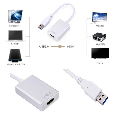 Convertitore video usb 3.0 a hdmi 1080p da pc notebook a tv monitor adattatore - Immagine 1 di 3