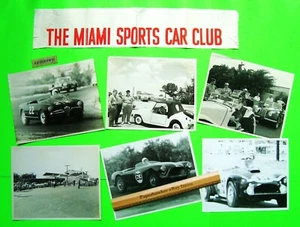 ARCHIVO FOTOGRÁFICO DEL CLUB DE AUTOS DEPORTIVOS SCCA/MIAMI AÑOS 50 + PLACA DE TABLERO SEBRING + PANCARTA - Imagen 1 de 17